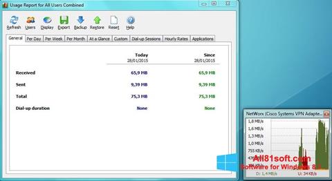 Posnetek zaslona NetWorx Windows 8.1