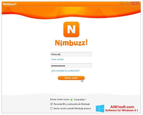 Posnetek zaslona Nimbuzz Windows 8.1