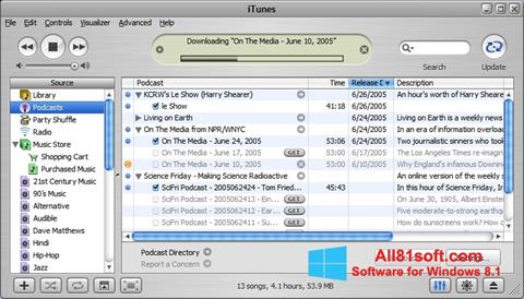 Posnetek zaslona iTunes Windows 8.1