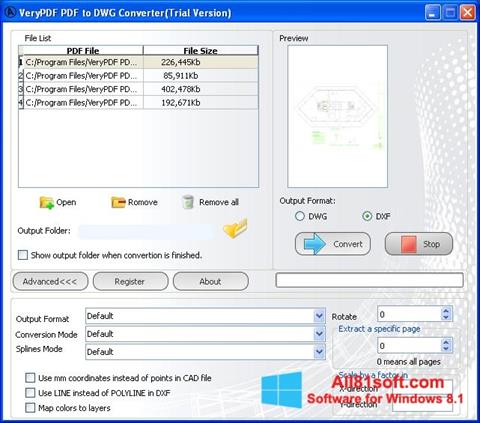 Posnetek zaslona PDF to DWG Converter Windows 8.1