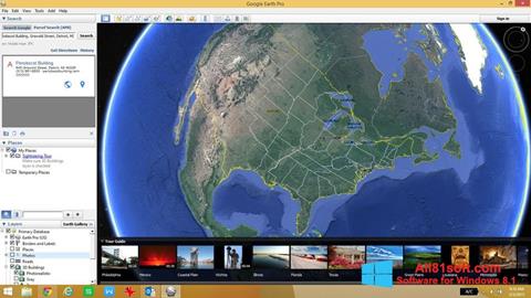 Posnetek zaslona Google Earth Pro Windows 8.1