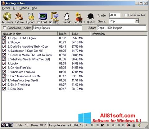 Posnetek zaslona Audiograbber Windows 8.1