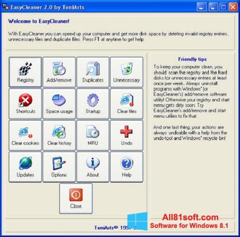 Posnetek zaslona EasyCleaner Windows 8.1