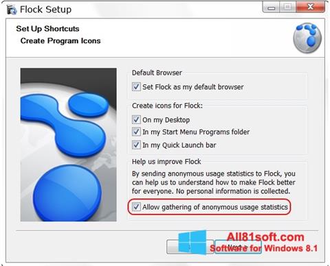 Posnetek zaslona Flock Windows 8.1