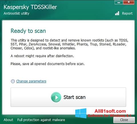 Posnetek zaslona Kaspersky TDSSKiller Windows 8.1