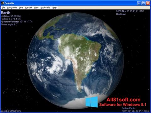 Posnetek zaslona Celestia Windows 8.1
