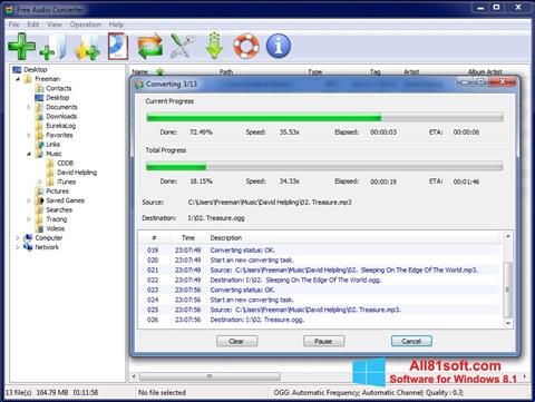 Posnetek zaslona Free Audio Converter Windows 8.1