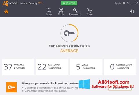 Posnetek zaslona Avast Internet Security Windows 8.1