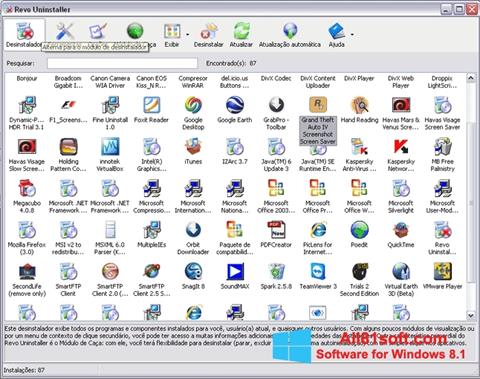 Posnetek zaslona Revo Uninstaller Windows 8.1