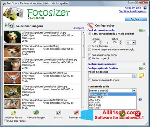 Posnetek zaslona Fotosizer Windows 8.1