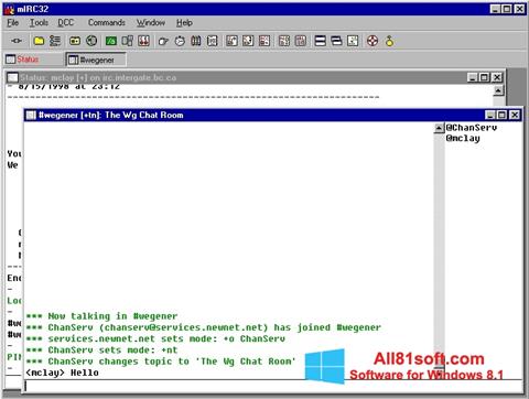 Posnetek zaslona mIRC Windows 8.1