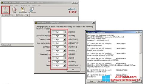 Posnetek zaslona Cisco VPN Client Windows 8.1