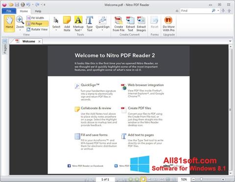 Posnetek zaslona Nitro PDF Reader Windows 8.1