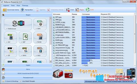Posnetek zaslona Format Factory Windows 8.1