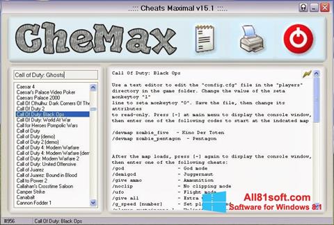 Posnetek zaslona CheMax Windows 8.1