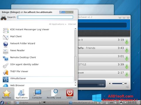 Posnetek zaslona VkAudioSaver Windows 8.1