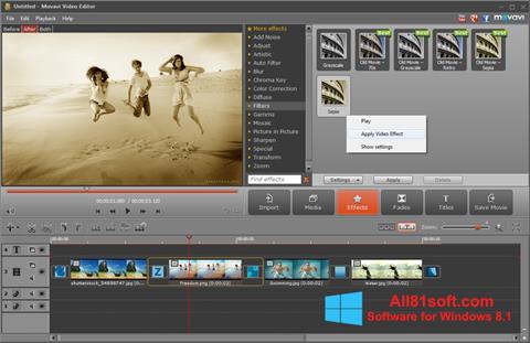Posnetek zaslona Movavi Video Editor Windows 8.1