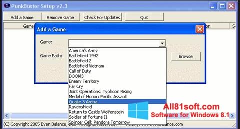 Posnetek zaslona PunkBuster Windows 8.1